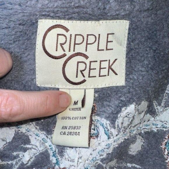 NWT Cripple Creek Blue Embroidered Fleece Jacket Size M - Picture 7 of 7